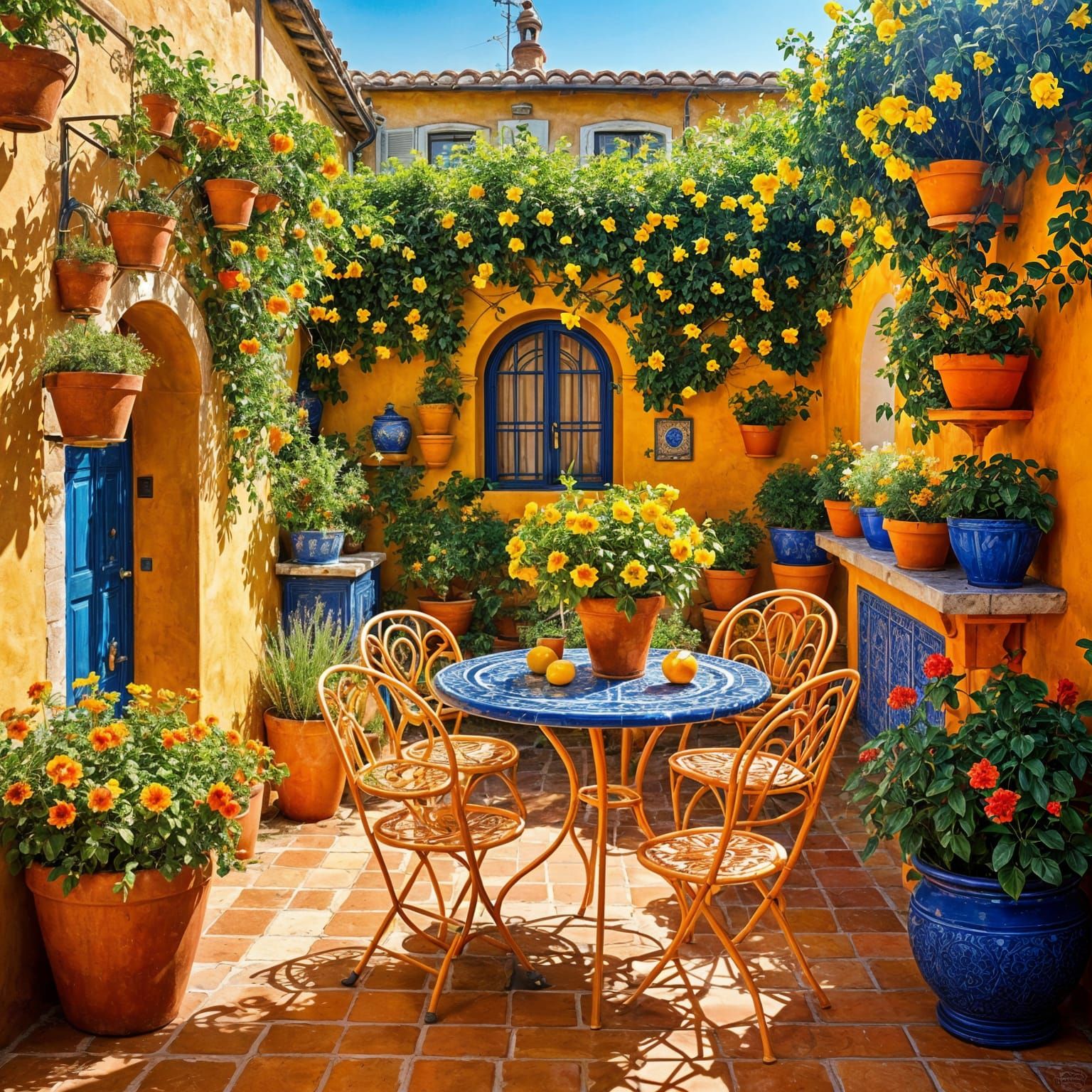 Italian Courtyard Garden with Citrus Trees