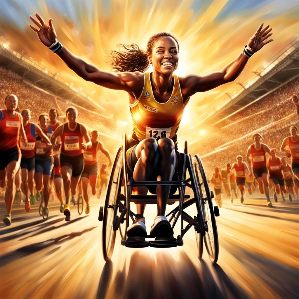 Para-Athlete Wins Gold: Hyperrealistic Digital Art