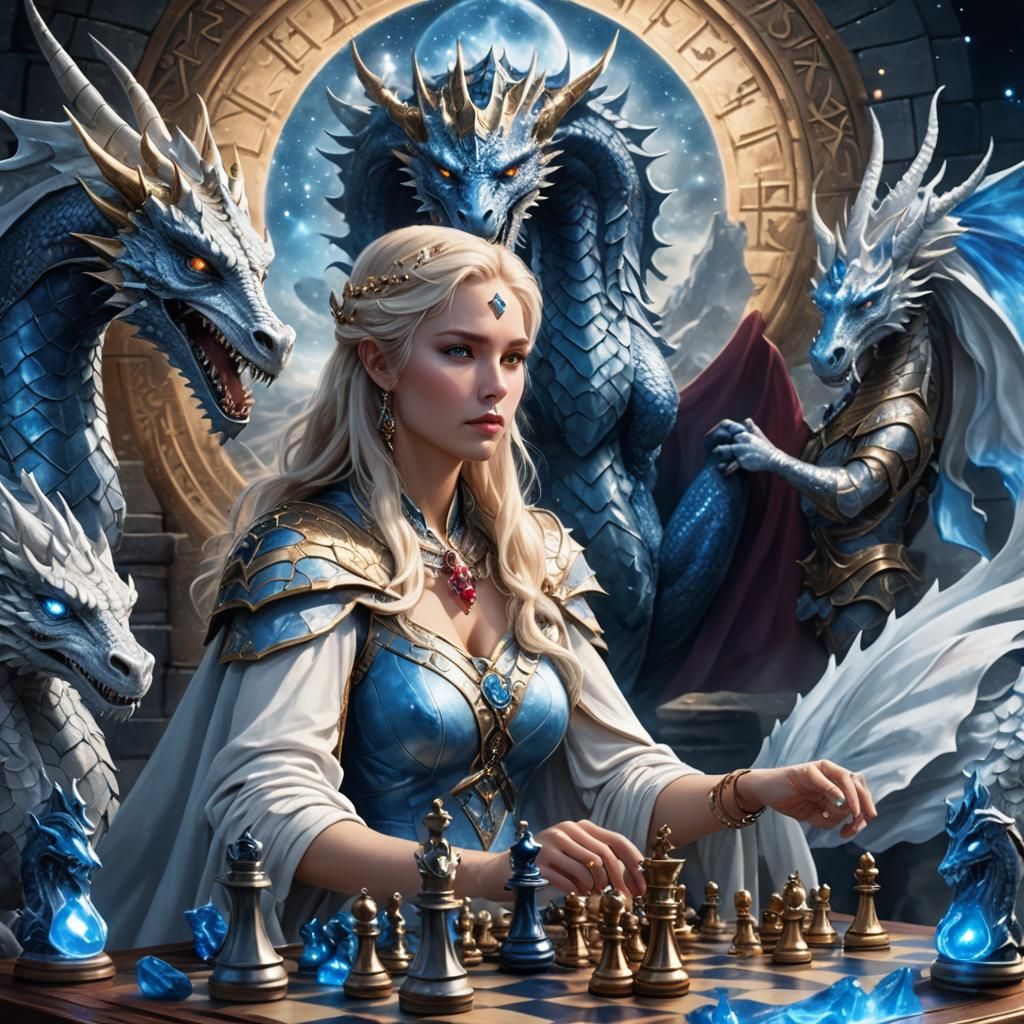 Goddess and Moon Dragon Chess Game