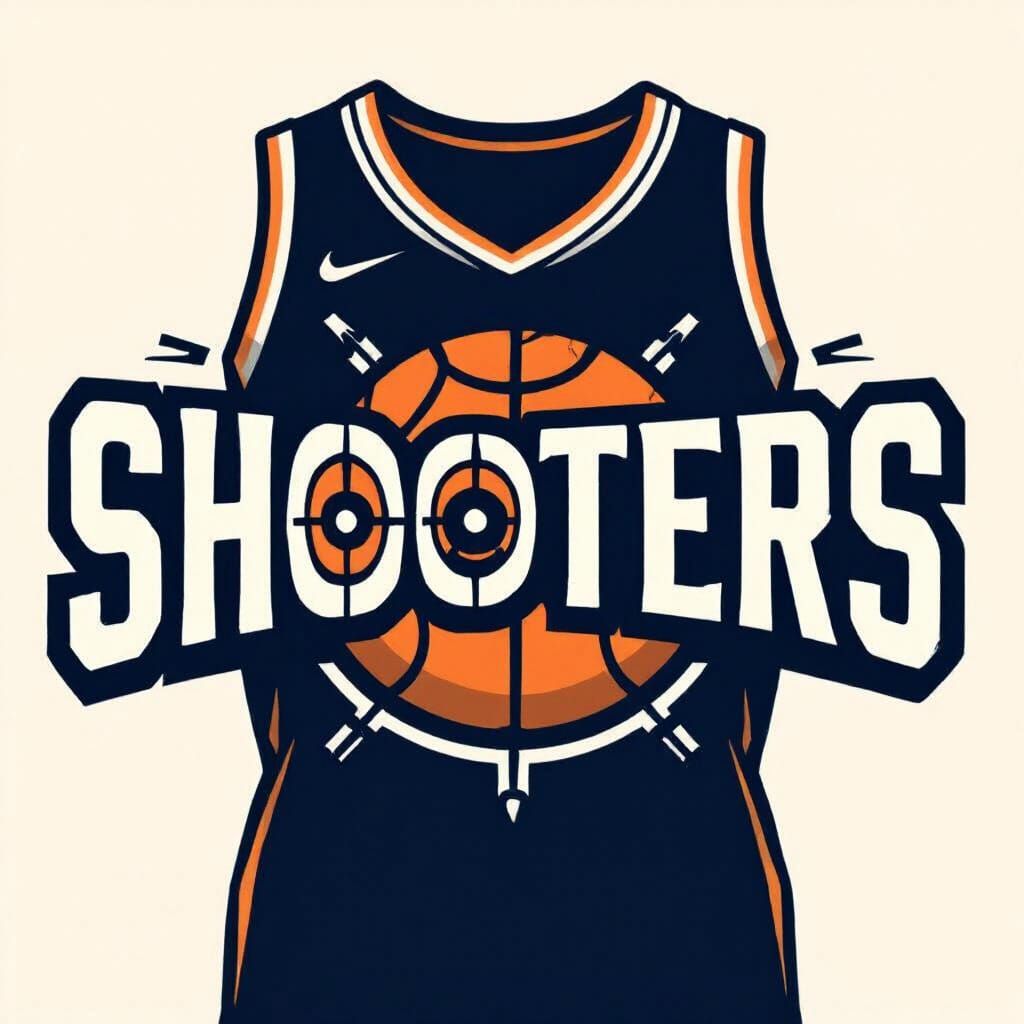 Shooters Basketball Team Logo with Bullet Font