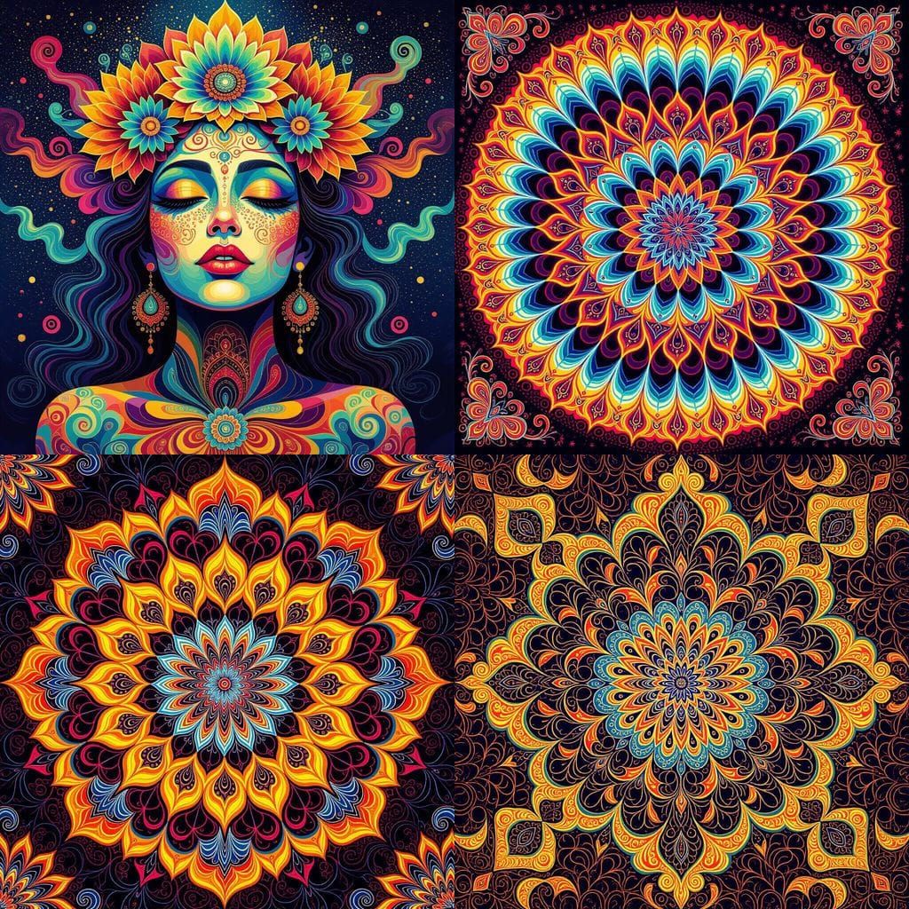 Psychedelic Dreamscape: A Vibrant Abstract Artwork