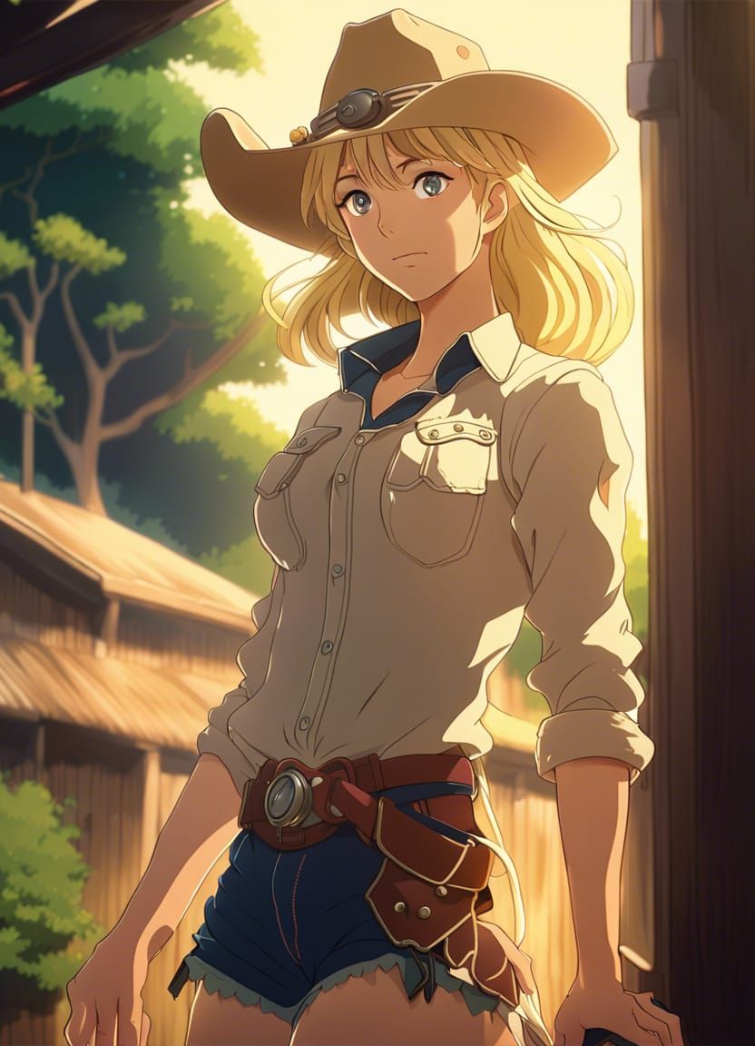 Blonde Cowgirl in Anime Style, Studio Ghibli