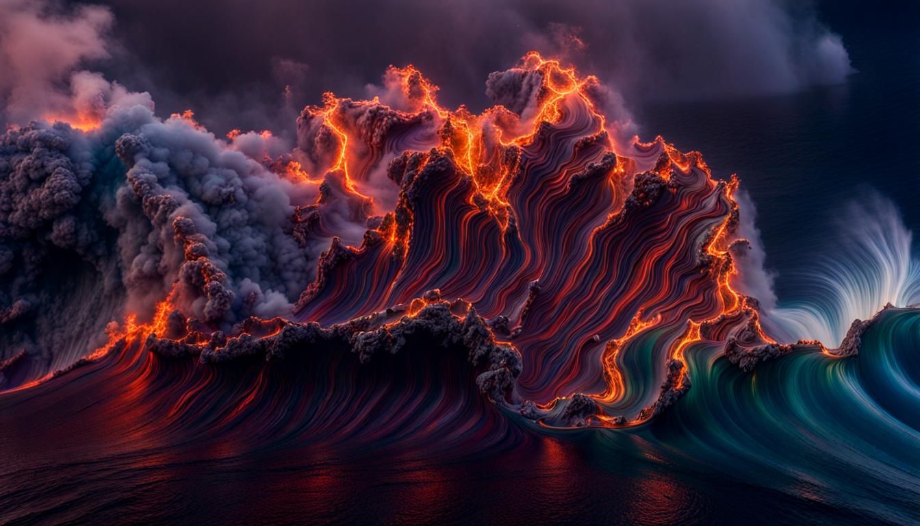 Volcanic Ocean in False Color Astrophotography