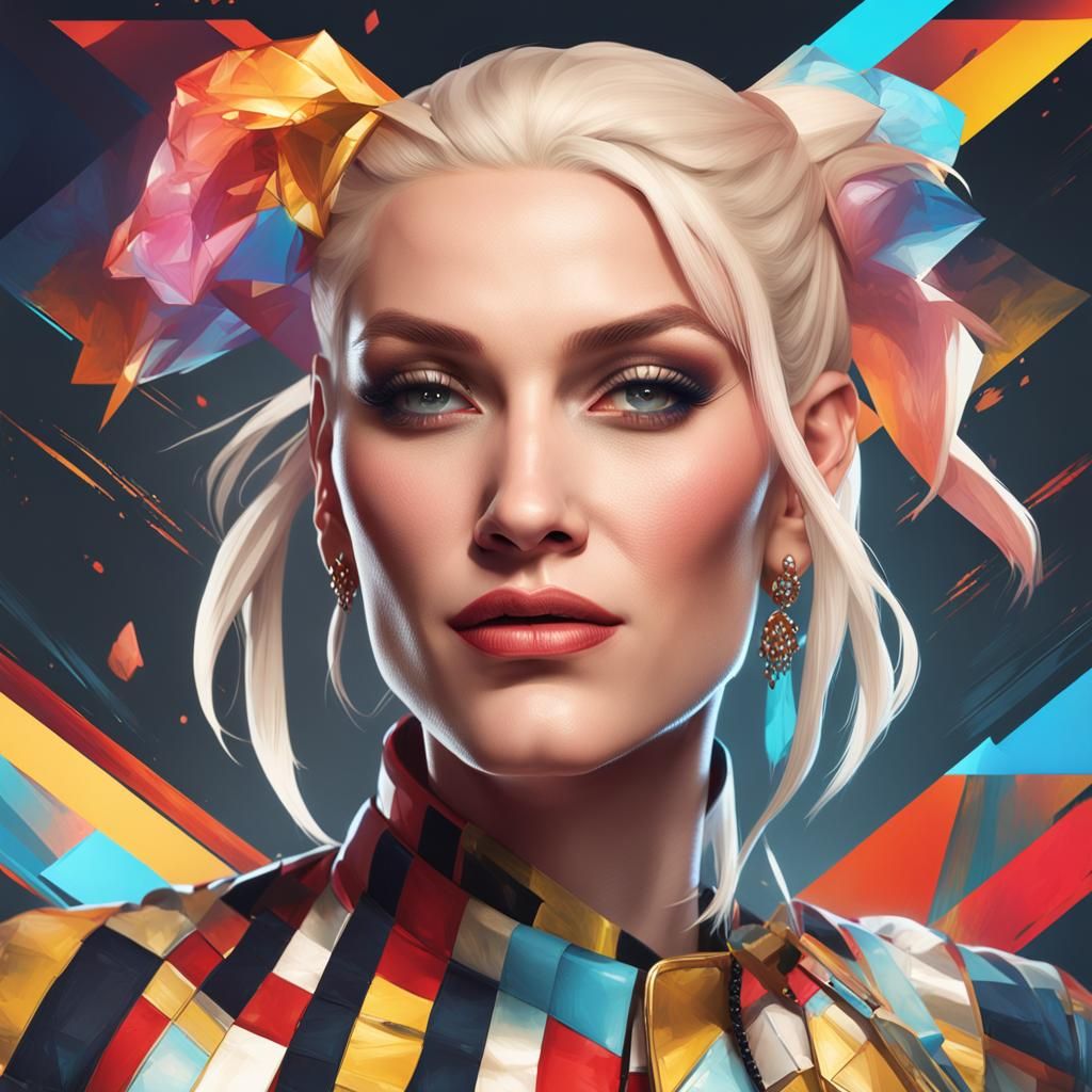Gwen Stefani Portrait in Digital Art Style
