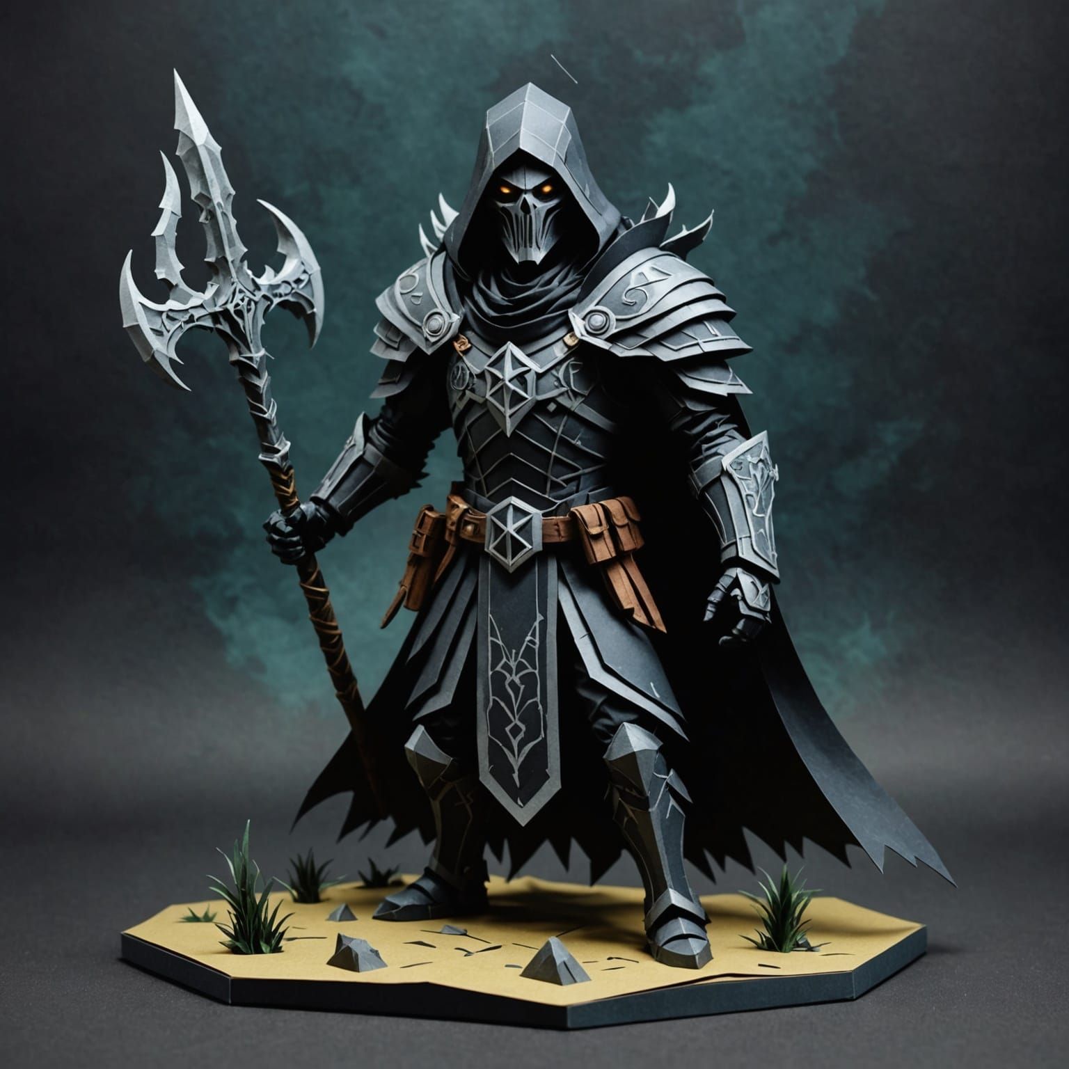 Grimdark Scenes Rendered in Paper Craft Style