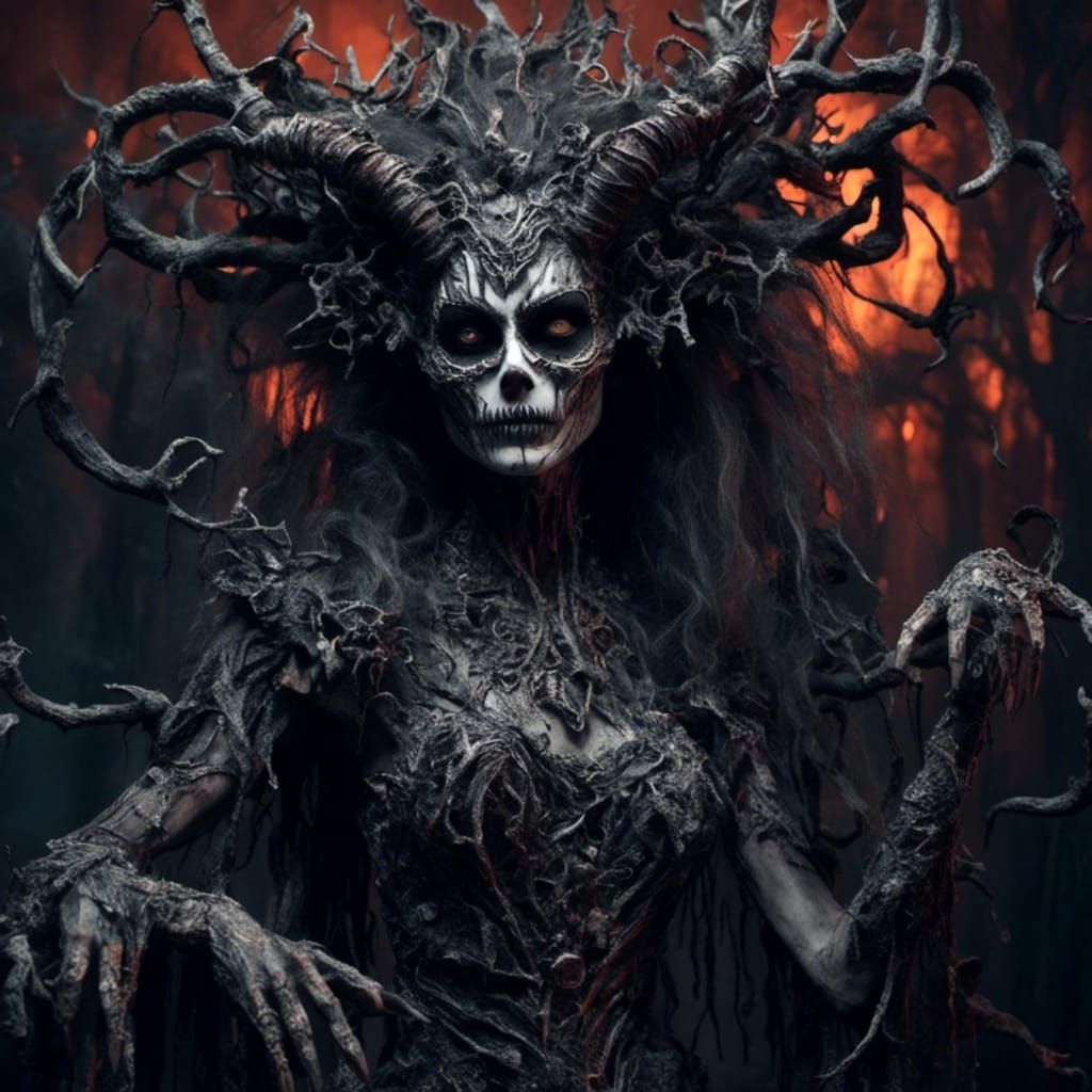 Woman Evolving into a Night Creature