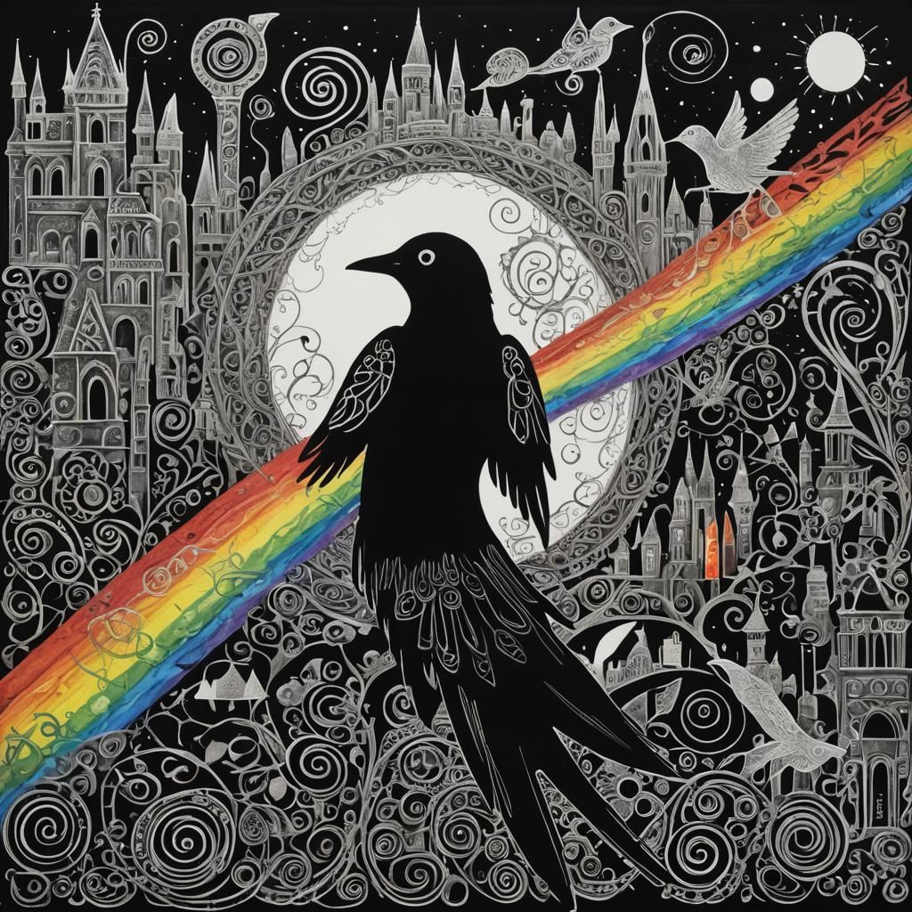 Psychedelic Snail in Futuristic Cityscape, Mixed Media Art