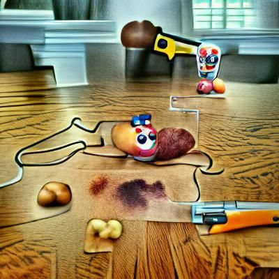 Mr. Potato Head Crime Scene: AI Rendering