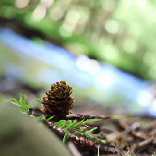 Pinecone in Verdant Forest: Detailed 4K Photography