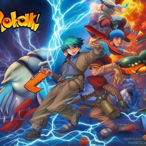 Pokemon in Comic Book Art Style