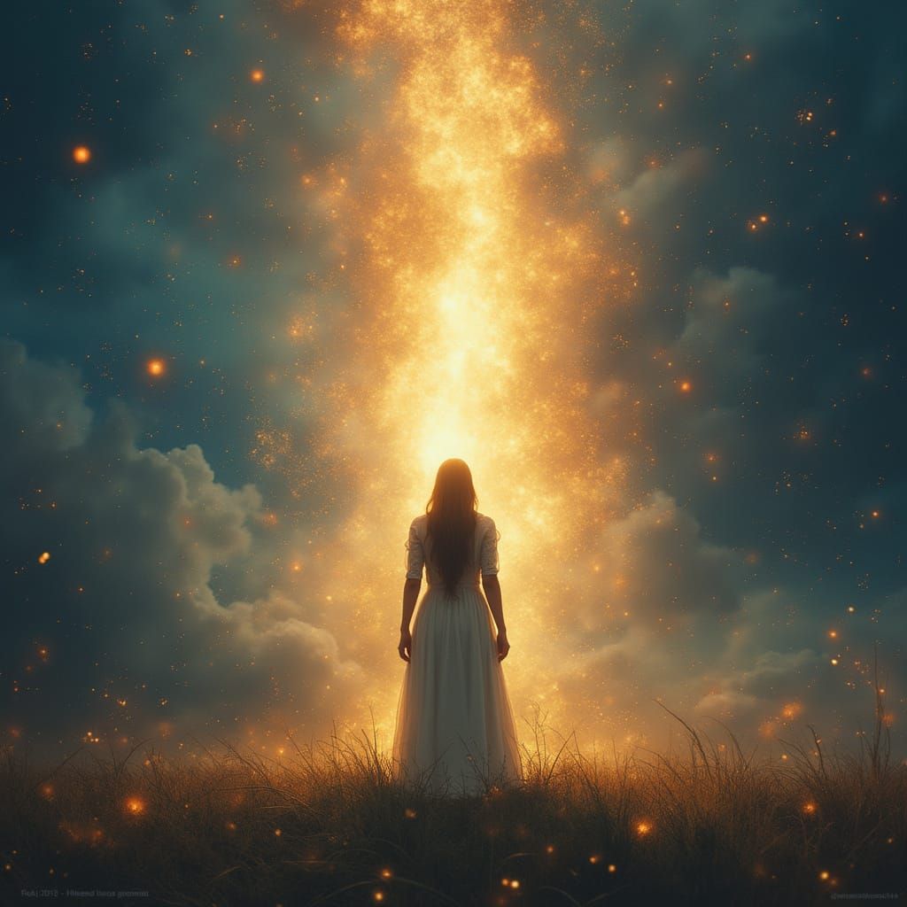 Mystical Figure with Aura: A Digital Art Piece