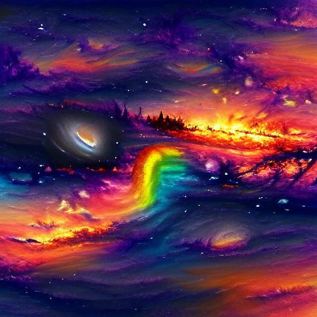 Rainbow Galaxy Sunset: A Cosmic Dream
