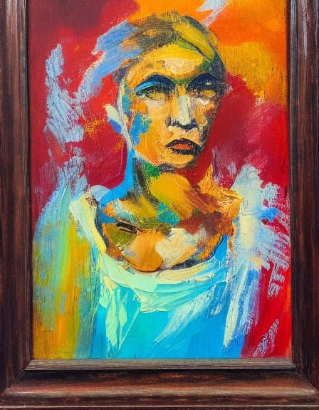 Abstract Oil Portrait of a Woman