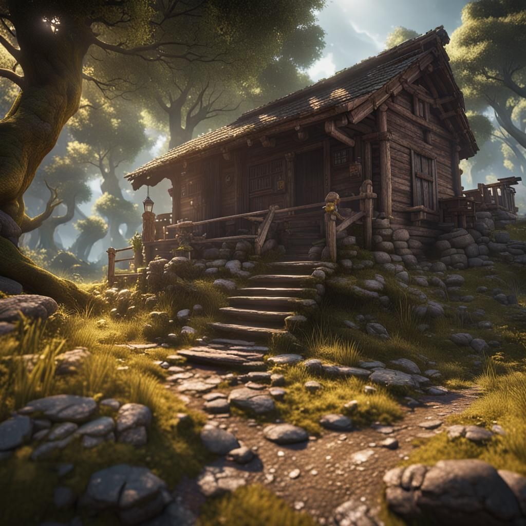 Geocaching in 3D Game Cinematic Style
