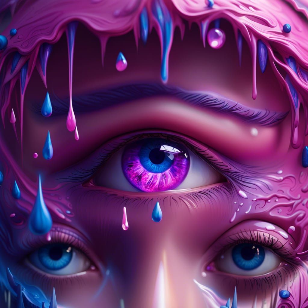 Eye Crying Colorful Tears: Fantasy Concept Art