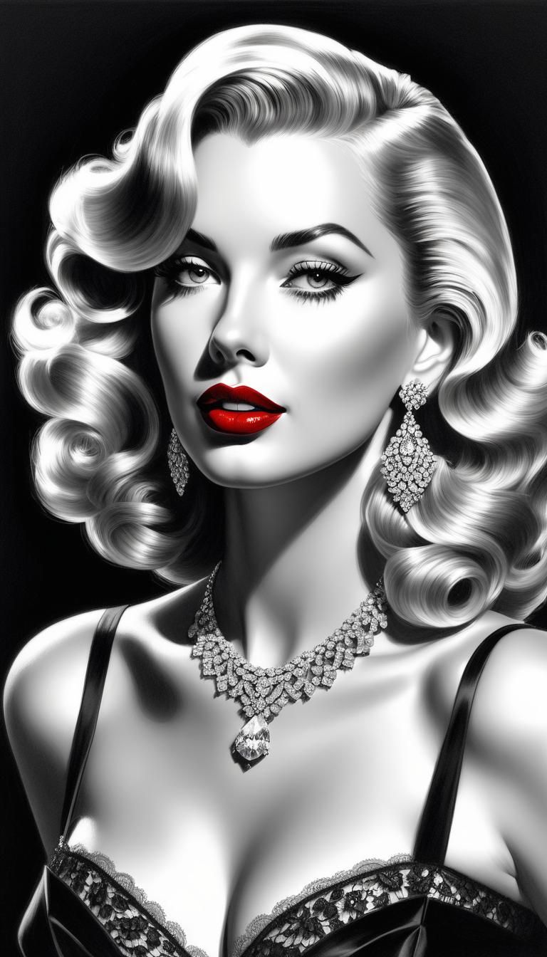 Glamorous 50s Society Girl in Graphite