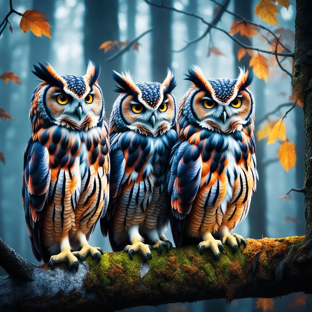Vibrant Forest Owls in Cinematic Wildlife Photography