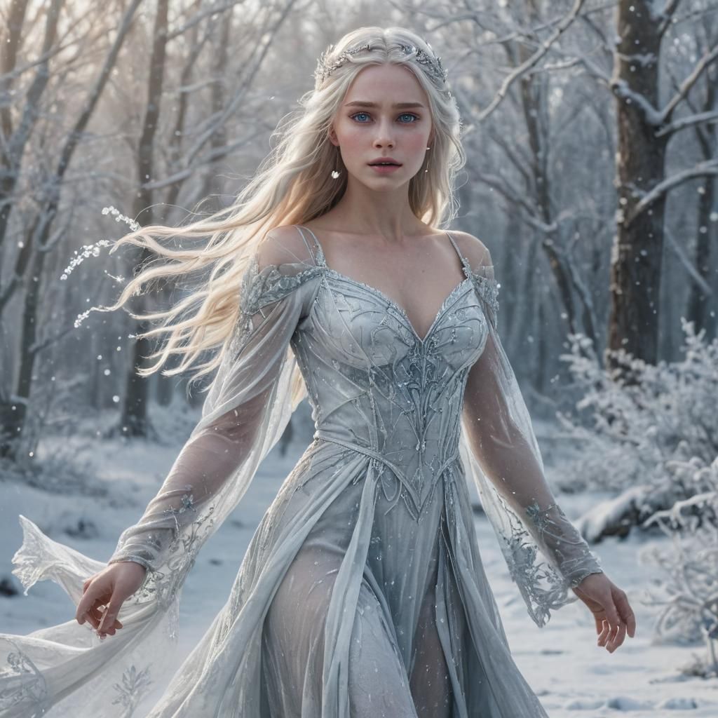 Ethereal Ice Queen Reigns Supreme in Frosty Landscapes