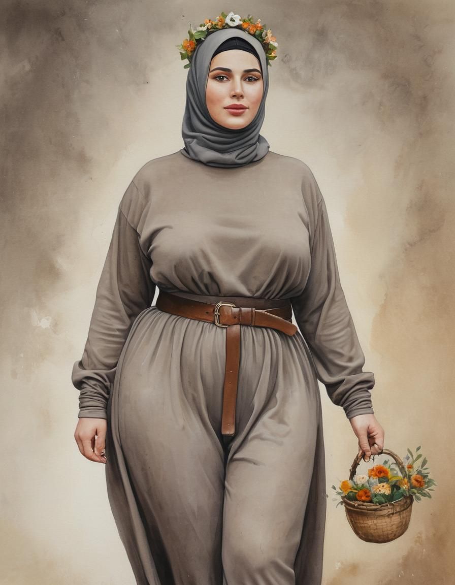 Elegant Neolithic Queen in Traditional Attire