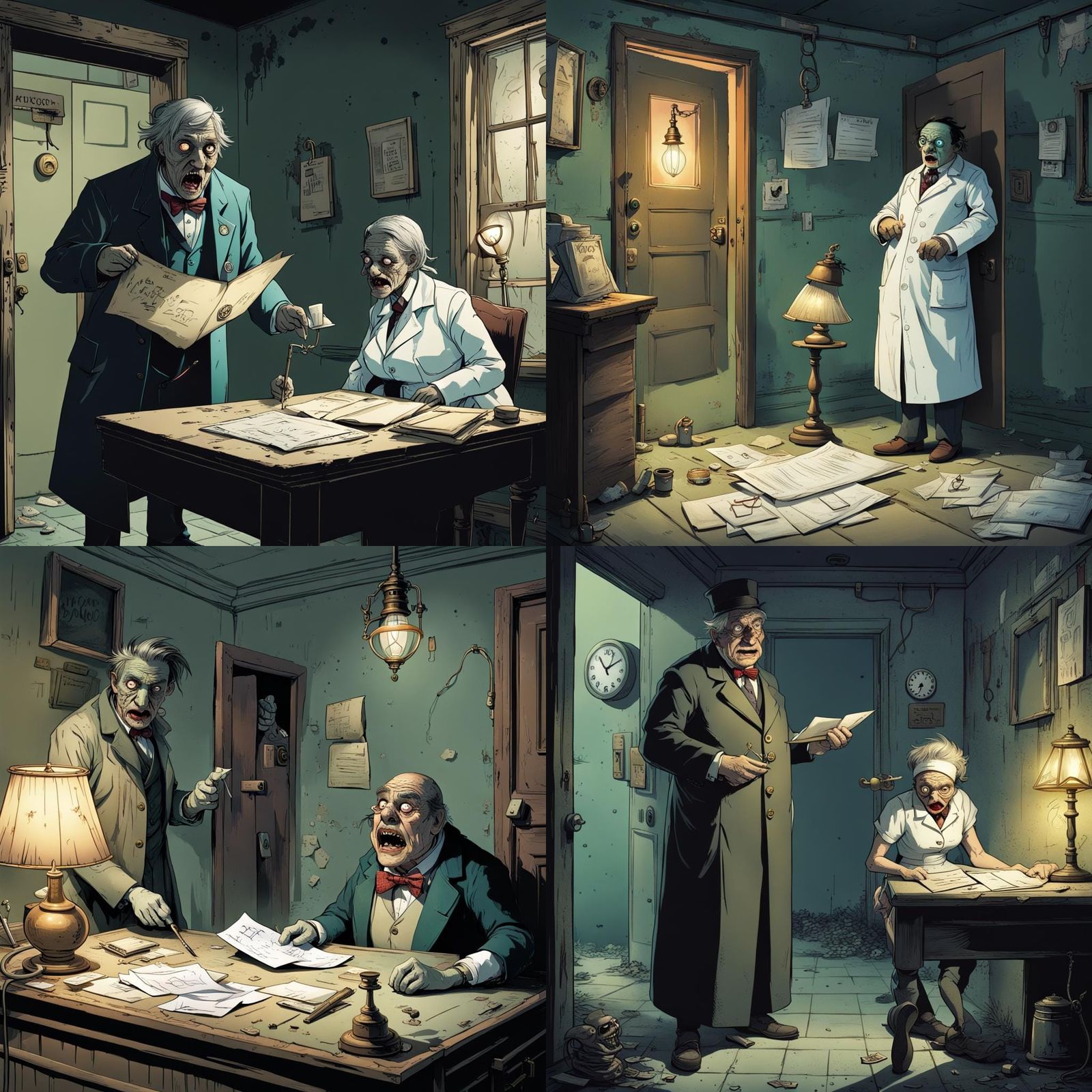 Dramatic Doctor Scene in Abandoned Hospital