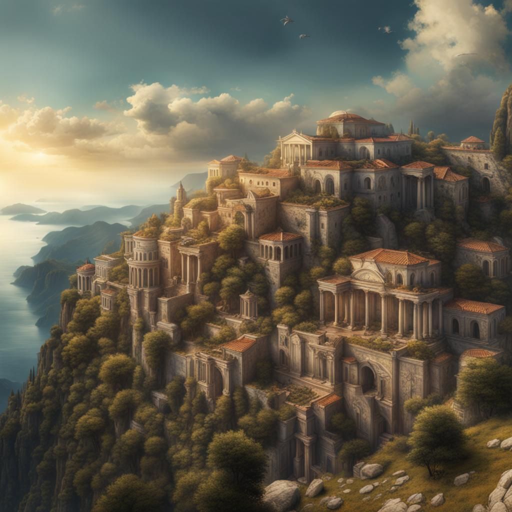 Exploring Greece: A Dramatic Digital Painting
