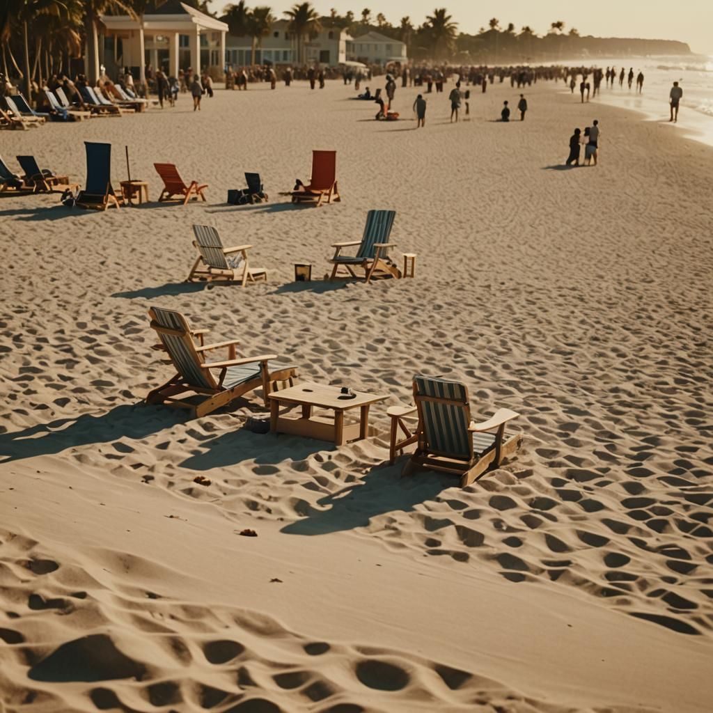 Golden Beach Podium: A Cinematic Film Still