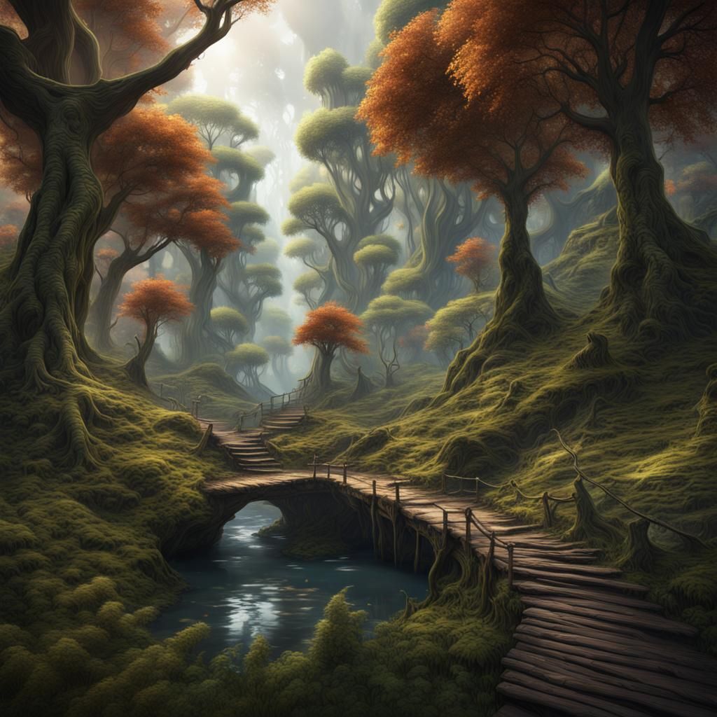Giant in Forest: Detailed Matte Painting