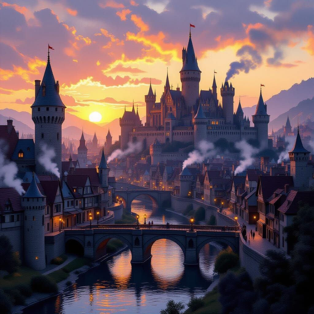 Kingstown: Medieval City at Sunset