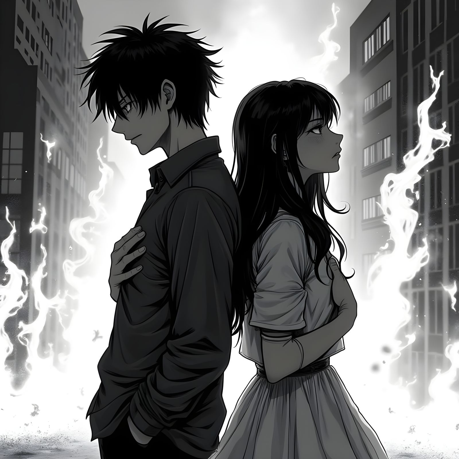 Burning City: Dark Romance Light Novel Illustration