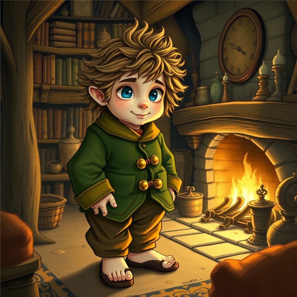 Bilbo Baggins in Bag End: A Cozy Hobbit Home