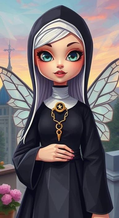 Splatoon Impasto Fairy Nun in Dreamscape