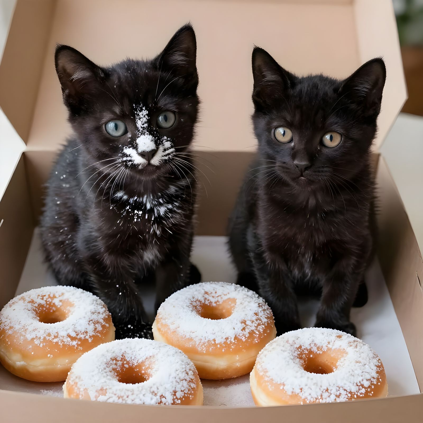 Kittens Discover Donuts in a Cake Box