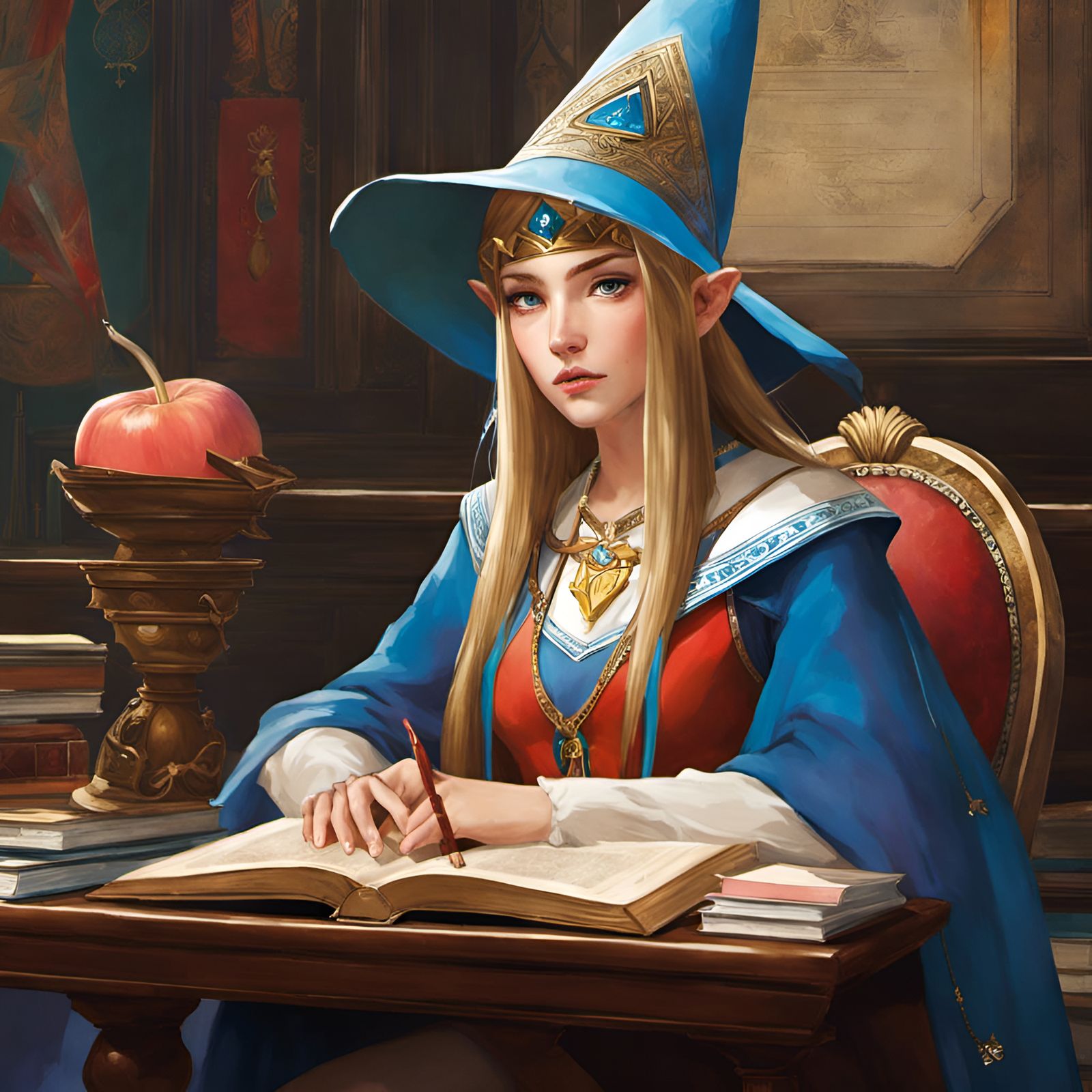 Zelda in Dunce Cap: Humorous Portrait