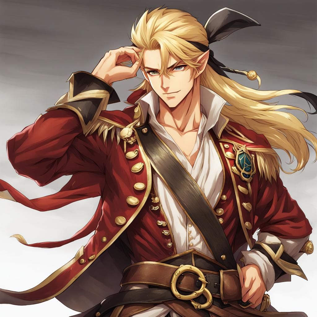 Eladrin Elf Pirate in Anime Style