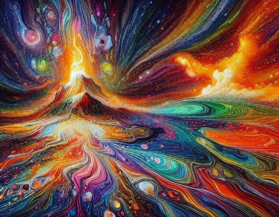 Molten Footprints on Stained Glass in 3D