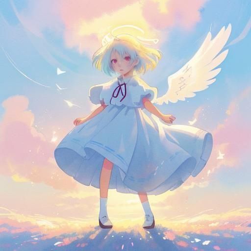 Anime Angel Girl in Japanese Manga Style