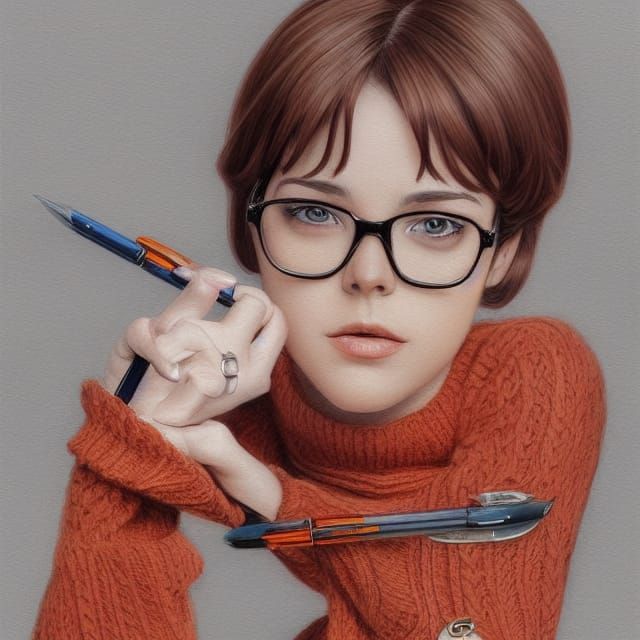 Velma Dinkley Portrait in Delacroix Style