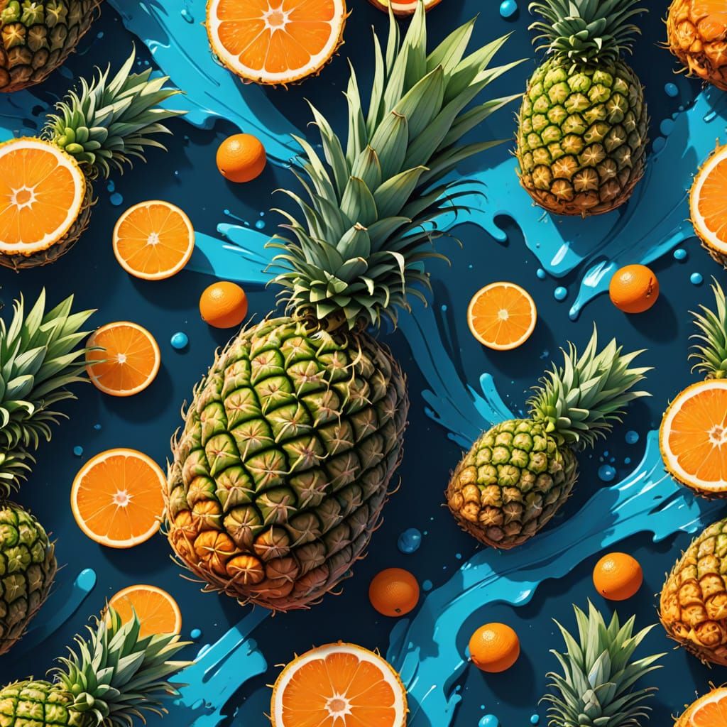 Pineapple and Orange Engage in Epic Anime-Style Battle