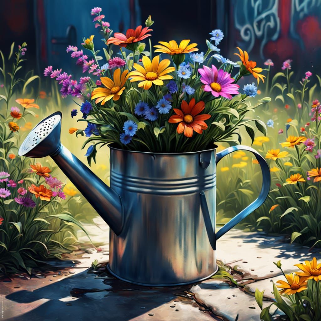 Vibrant Metal Bouquet in Hyperdetailed, Cinematic Style