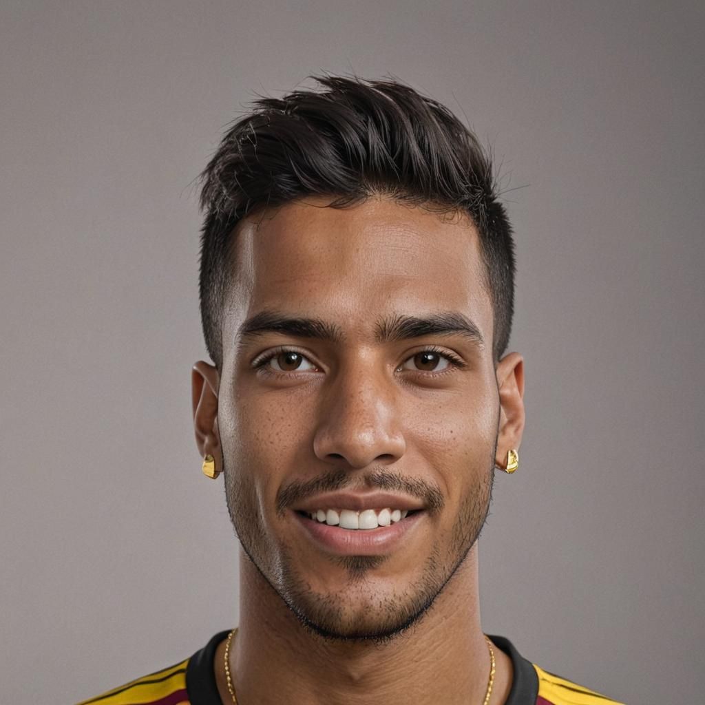Detailed Portrait of Soccer Player in Studio Lighting