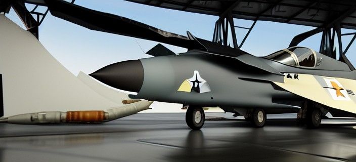 Fighter Jet and Ship in Flight