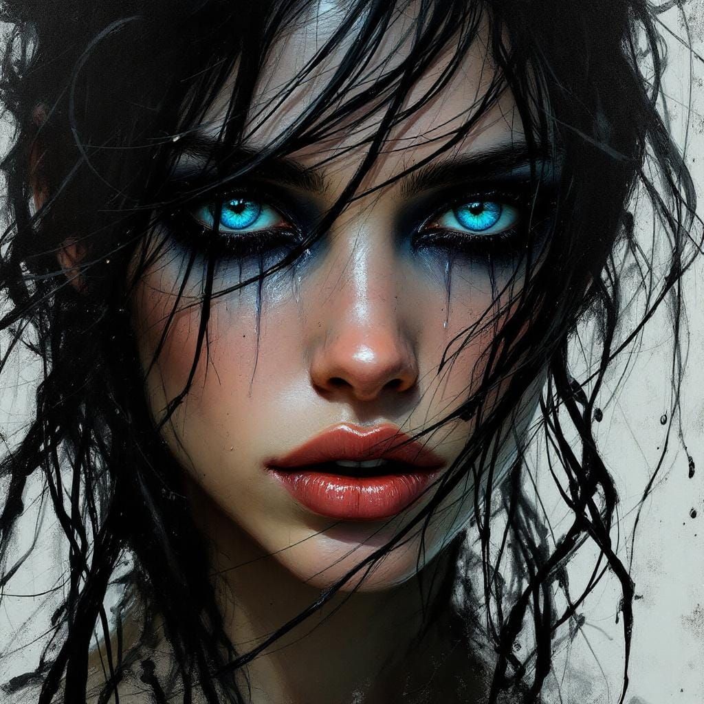 A natural beautiful dark  woman