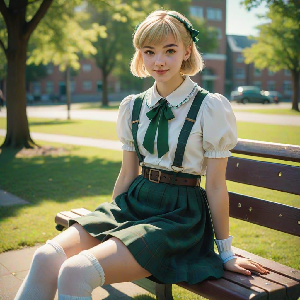 Ethereal Teenage Boy Dances in Vintage School Uniform