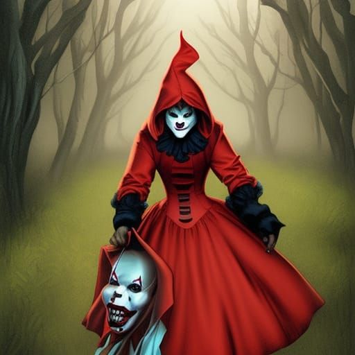 Red Riding Hood as Pennywise, Comic Book Art