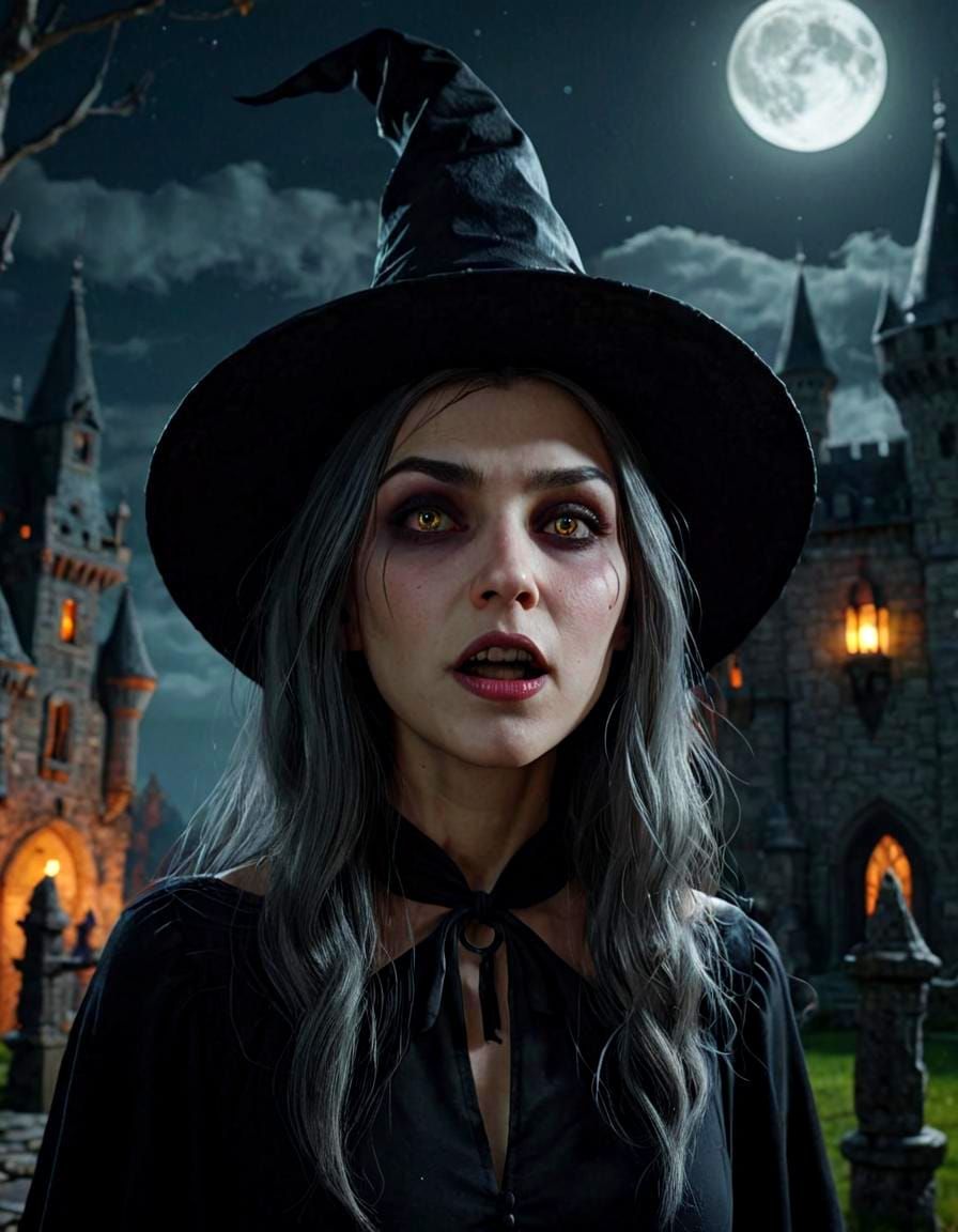 Spooky Adorable Witch Monster in Haunted Castle