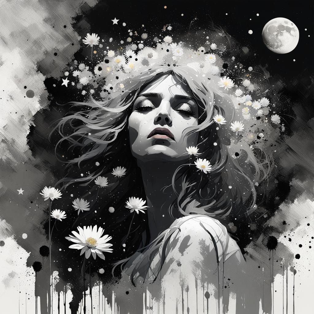 astrea the goddess black and white
