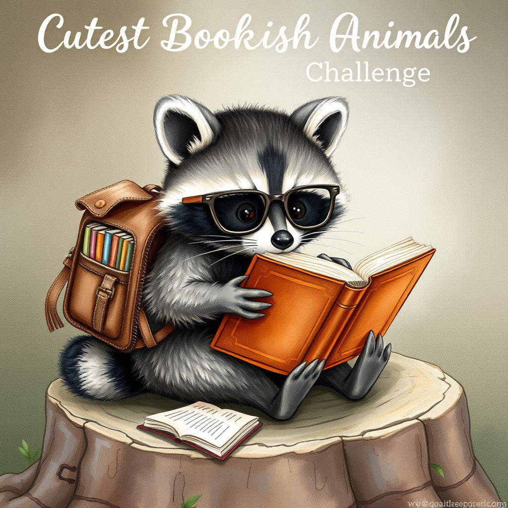 Raccoon Reading: Whimsical Watercolor Illustration
