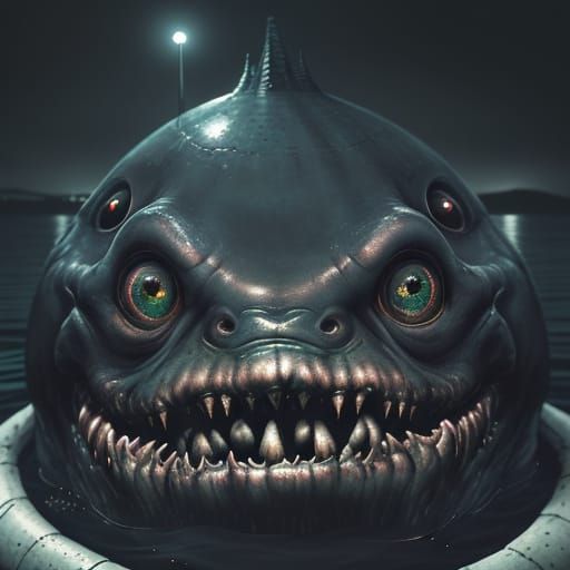 Gigantic Bloop Cryptid Eyes in Eerie Close-Up