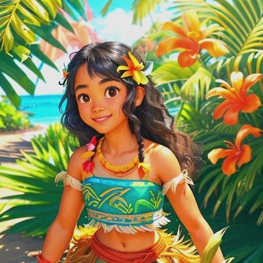 Moana Plays with Adorable Piglet in Tropical Paradise