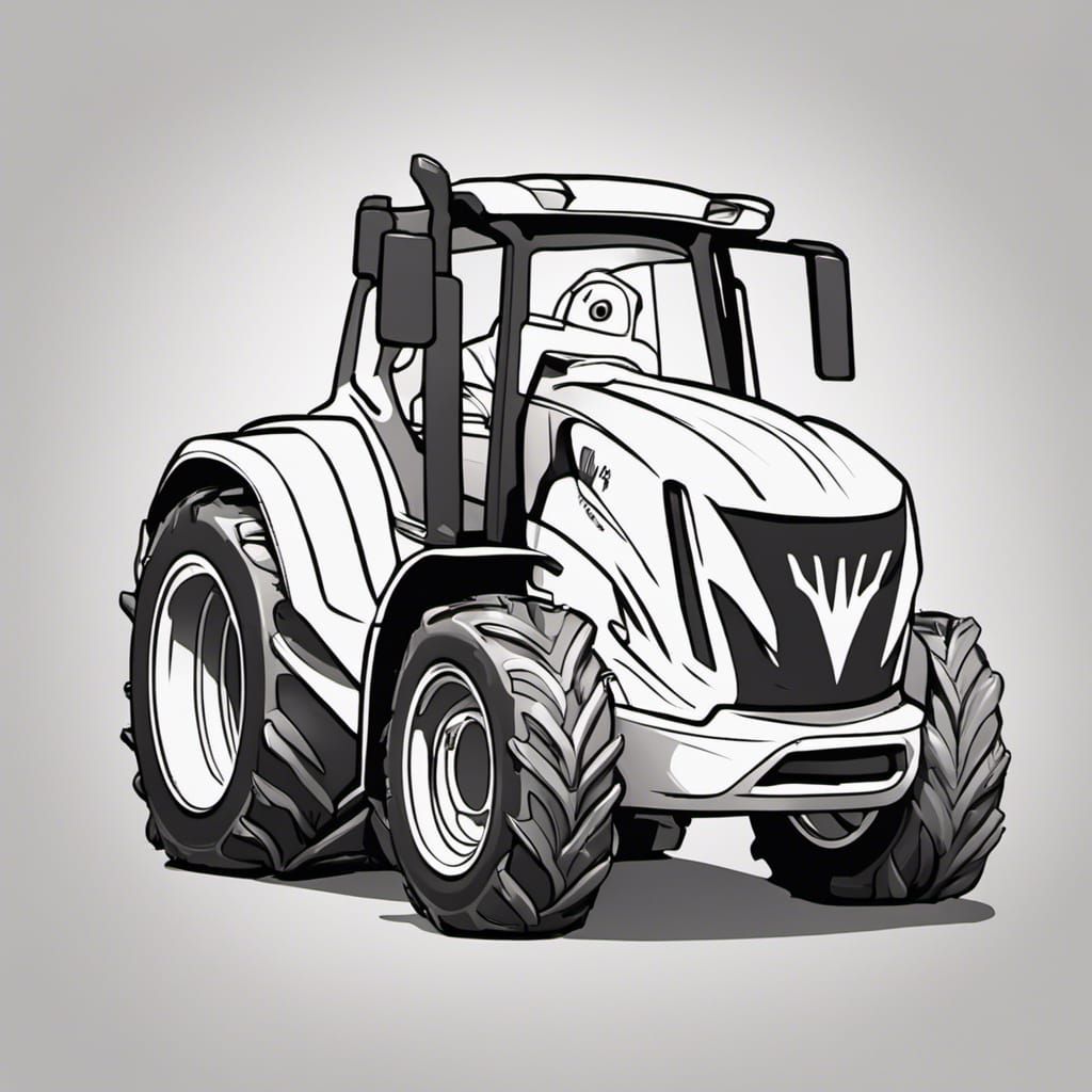 Valtra Tractor as Anime Cartoon with Expressive Face